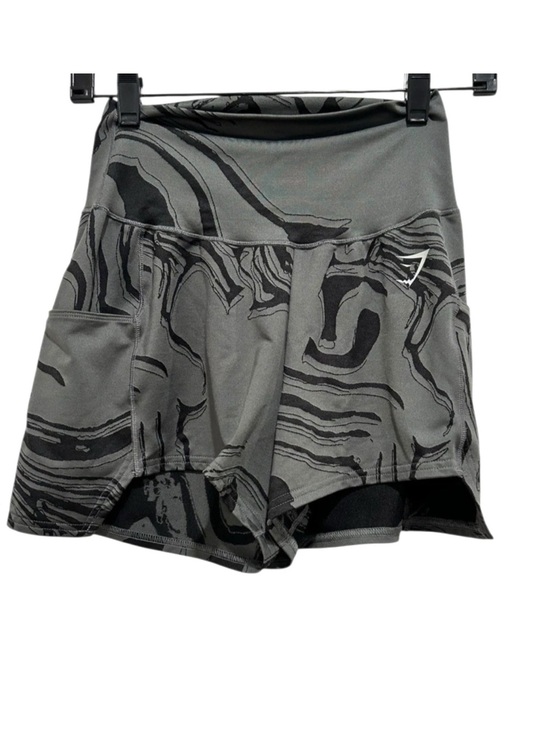 Gymshark Pants - Gymshark GS Power Jacquard Shorts Women's Size XS Gray Black Lifting Gym Shorts